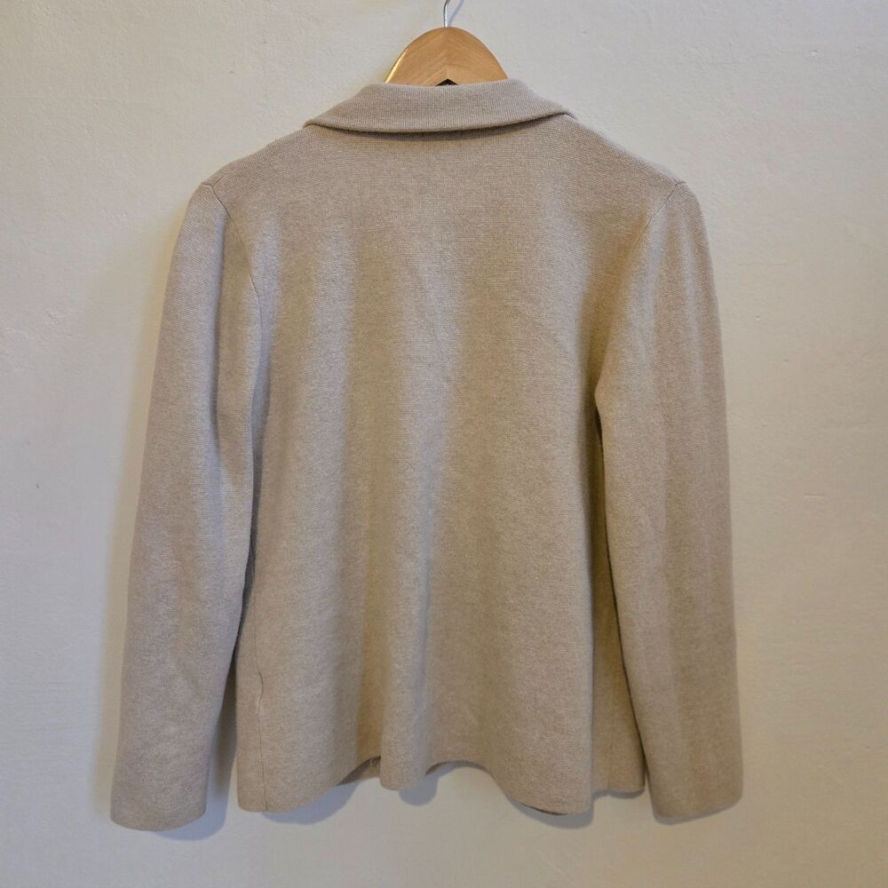 J.Crew School Boy Cotton Knit Blazer M Beige Academia Preppy Coastal Business - Picture 3 of 9